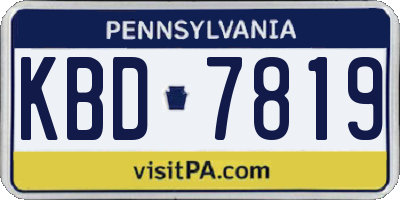 PA license plate KBD7819