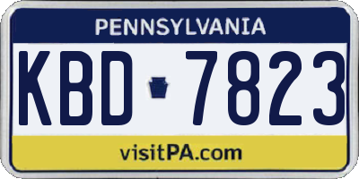 PA license plate KBD7823