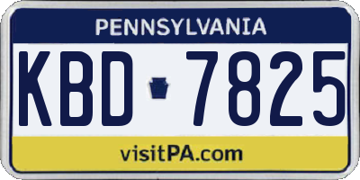 PA license plate KBD7825
