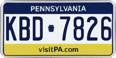 PA license plate KBD7826