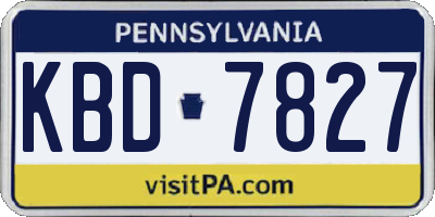PA license plate KBD7827