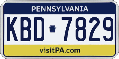 PA license plate KBD7829