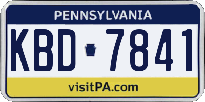 PA license plate KBD7841