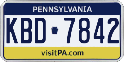 PA license plate KBD7842
