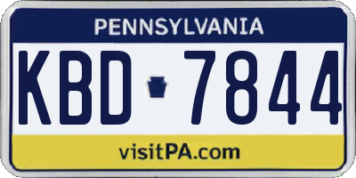 PA license plate KBD7844