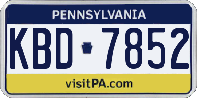 PA license plate KBD7852