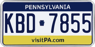 PA license plate KBD7855