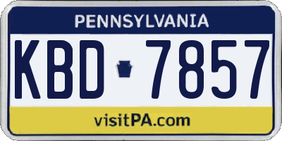 PA license plate KBD7857