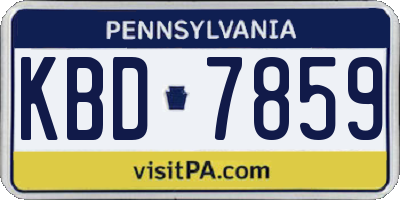 PA license plate KBD7859