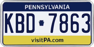PA license plate KBD7863