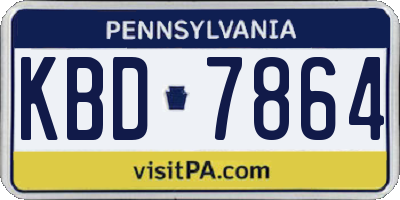 PA license plate KBD7864