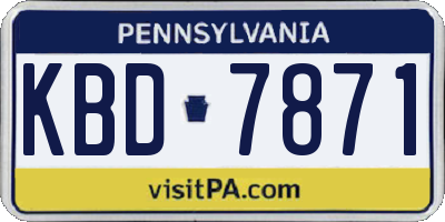 PA license plate KBD7871