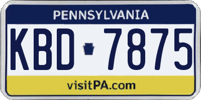 PA license plate KBD7875