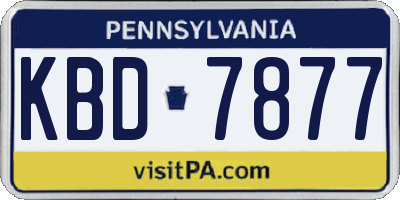PA license plate KBD7877