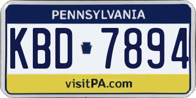 PA license plate KBD7894
