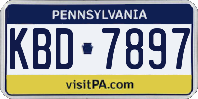 PA license plate KBD7897