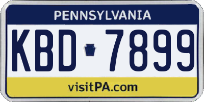 PA license plate KBD7899