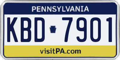 PA license plate KBD7901
