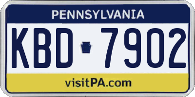 PA license plate KBD7902