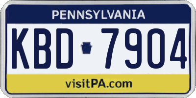 PA license plate KBD7904