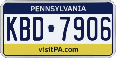 PA license plate KBD7906