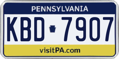 PA license plate KBD7907