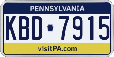 PA license plate KBD7915
