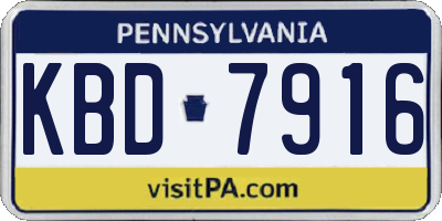 PA license plate KBD7916