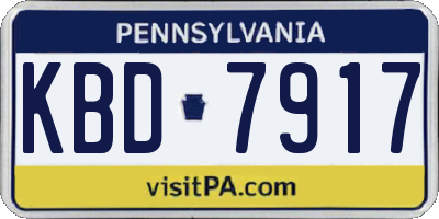 PA license plate KBD7917