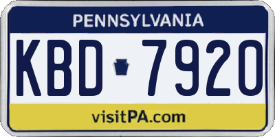 PA license plate KBD7920