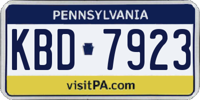 PA license plate KBD7923