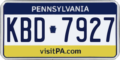 PA license plate KBD7927