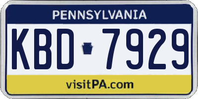 PA license plate KBD7929
