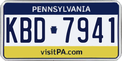 PA license plate KBD7941