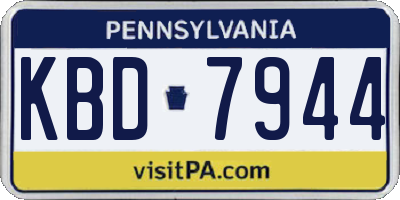 PA license plate KBD7944