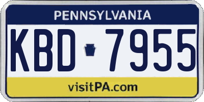 PA license plate KBD7955