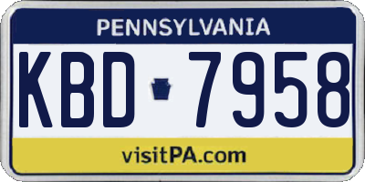 PA license plate KBD7958