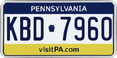PA license plate KBD7960