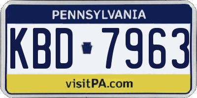 PA license plate KBD7963