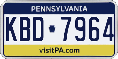 PA license plate KBD7964