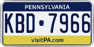 PA license plate KBD7966