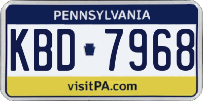 PA license plate KBD7968