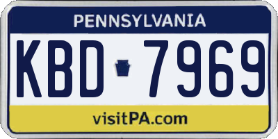PA license plate KBD7969