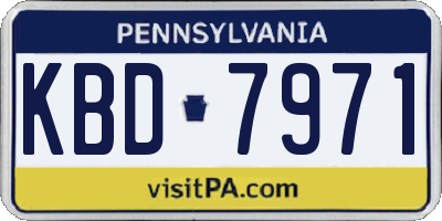 PA license plate KBD7971