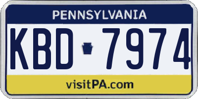 PA license plate KBD7974