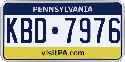 PA license plate KBD7976