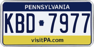 PA license plate KBD7977