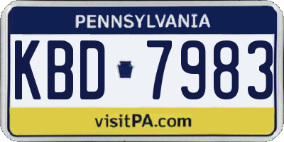 PA license plate KBD7983