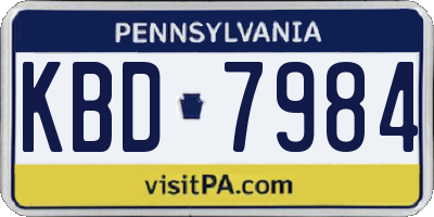 PA license plate KBD7984