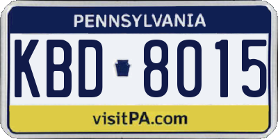 PA license plate KBD8015